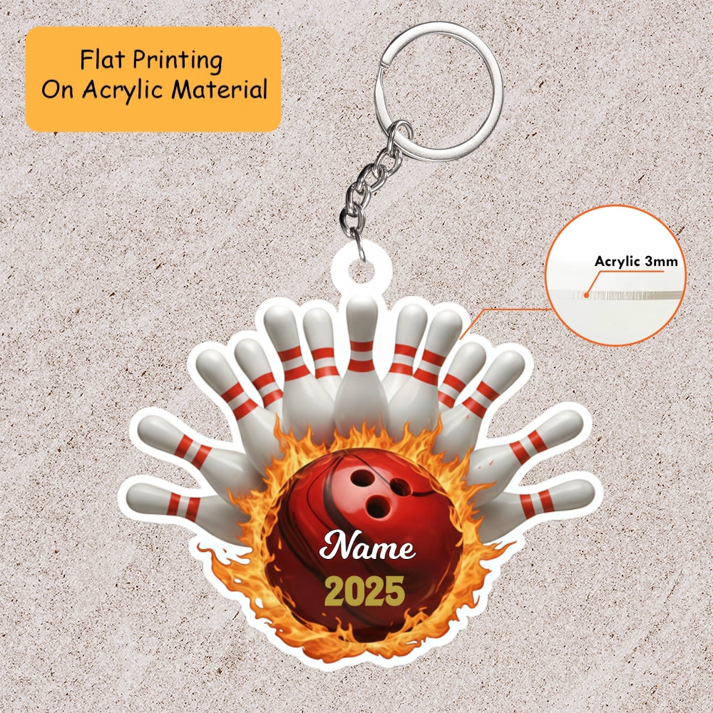 Personalized Bowling Players Ornament, Bowling KeyChains, Car Ornaments