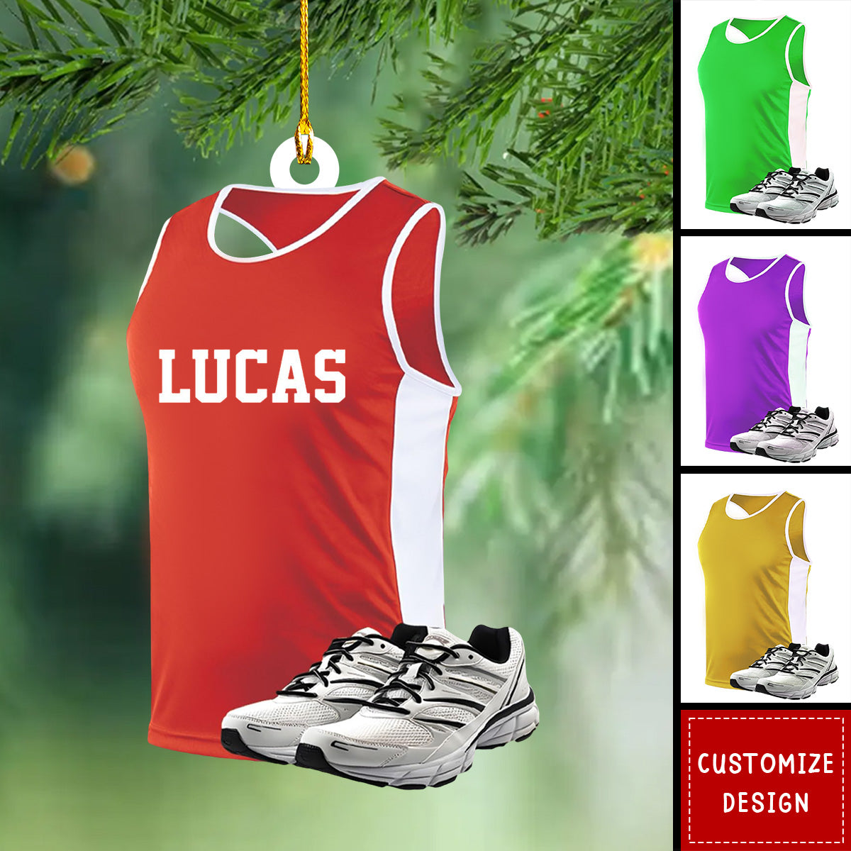 Personalized Running Gear Flat Acrylic Ornament, Meaningful Ornament Gifts For Running Lovers, Family, Friends