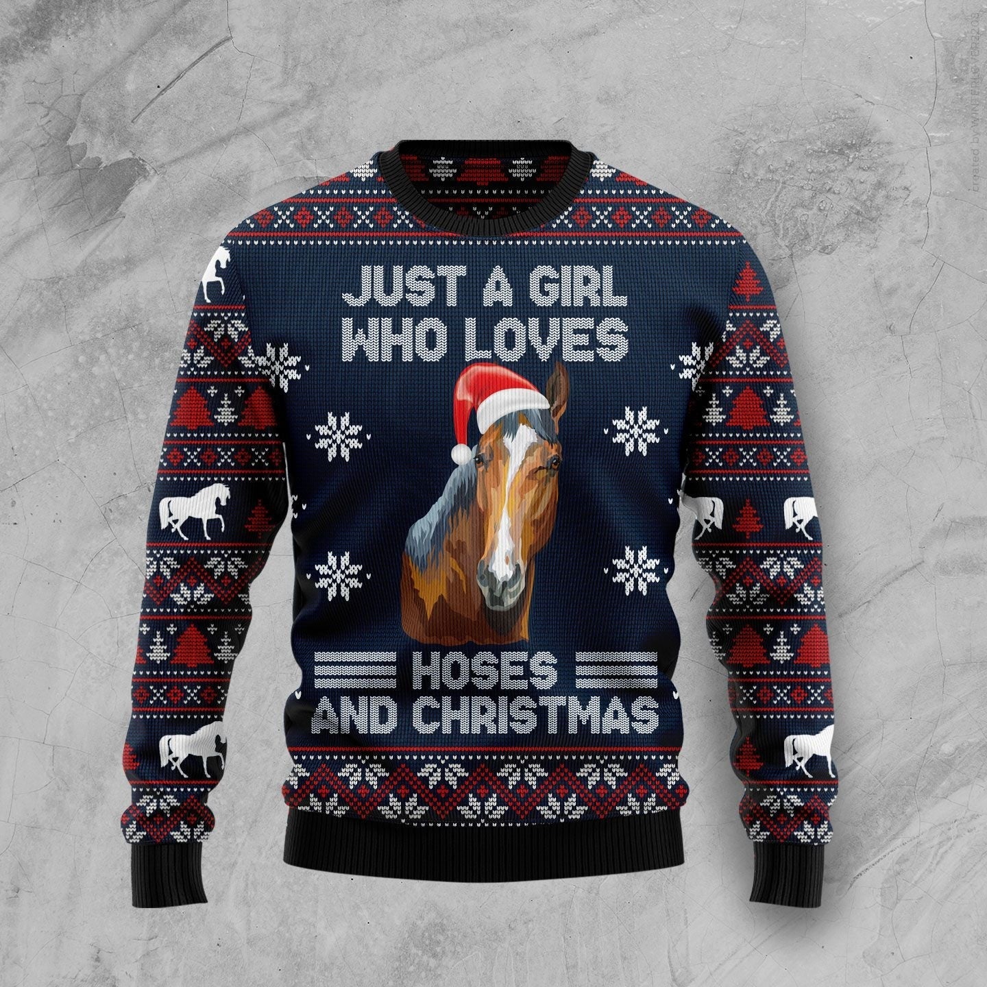 Just A Girl Who Loves Horse Ugly Christmas Sweater, Perfect Gift and Outfit For Christmas, Winter, New Year Of Horse Lovers