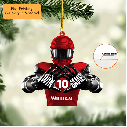 Personalized American Football Christmas Ornament, American Football Player Win Game Christmas, Custom Ornament Christmas Gift, Keychain American Football, Car Ornament American Football