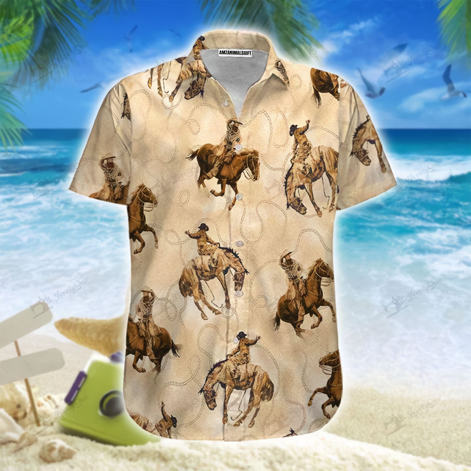 Horse Racing Hawaiian Shirt - Kentucky Derby Brown Horse Hawaiian Shirt Perfect Gift For Men, Horse Lovers, Horse Racing Lover