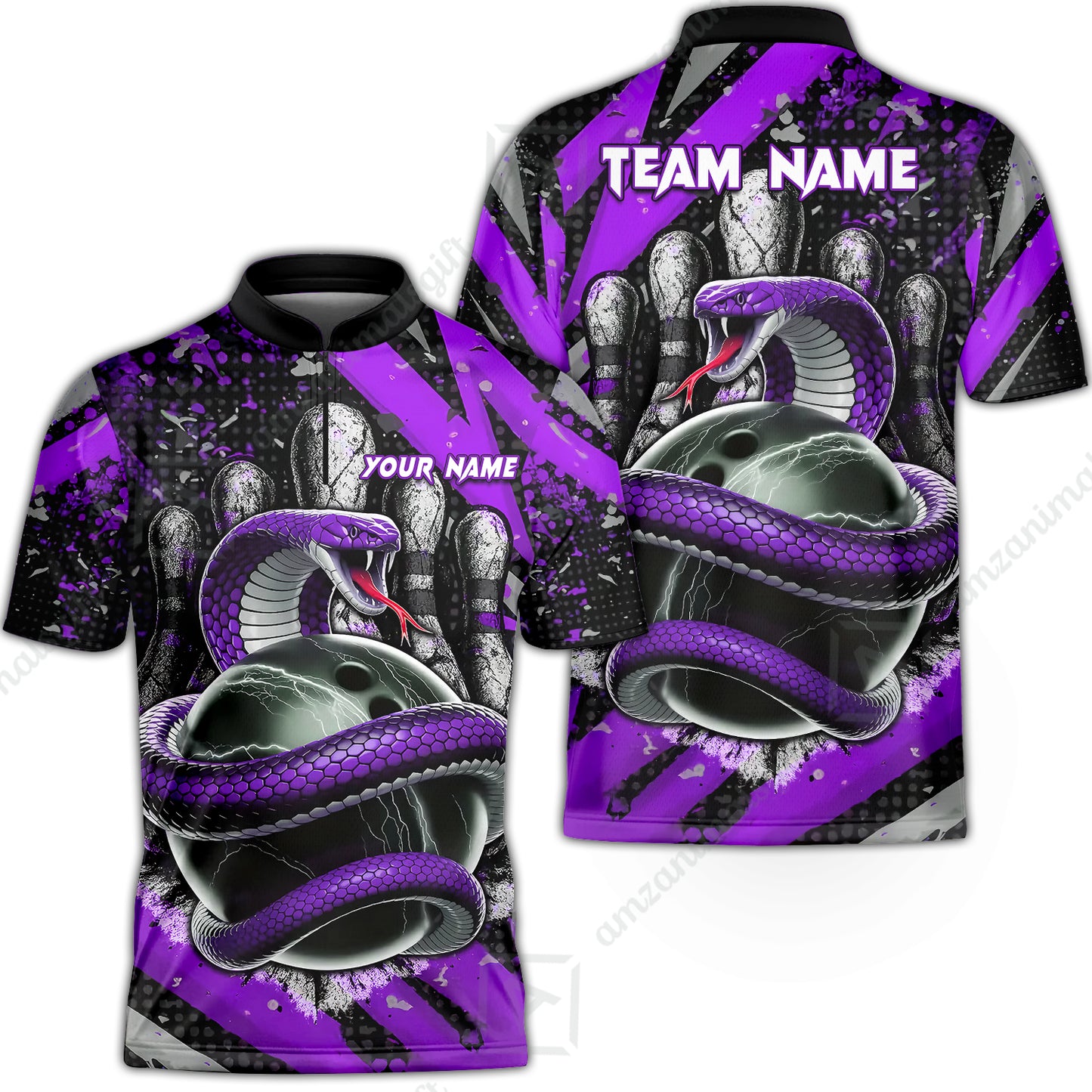 Custom Bowling Team Shirt, Bowling with King Cobra Multicolor, Bowling uniforms, King Cobra Bowling Shirt Personalized Name And Team Name