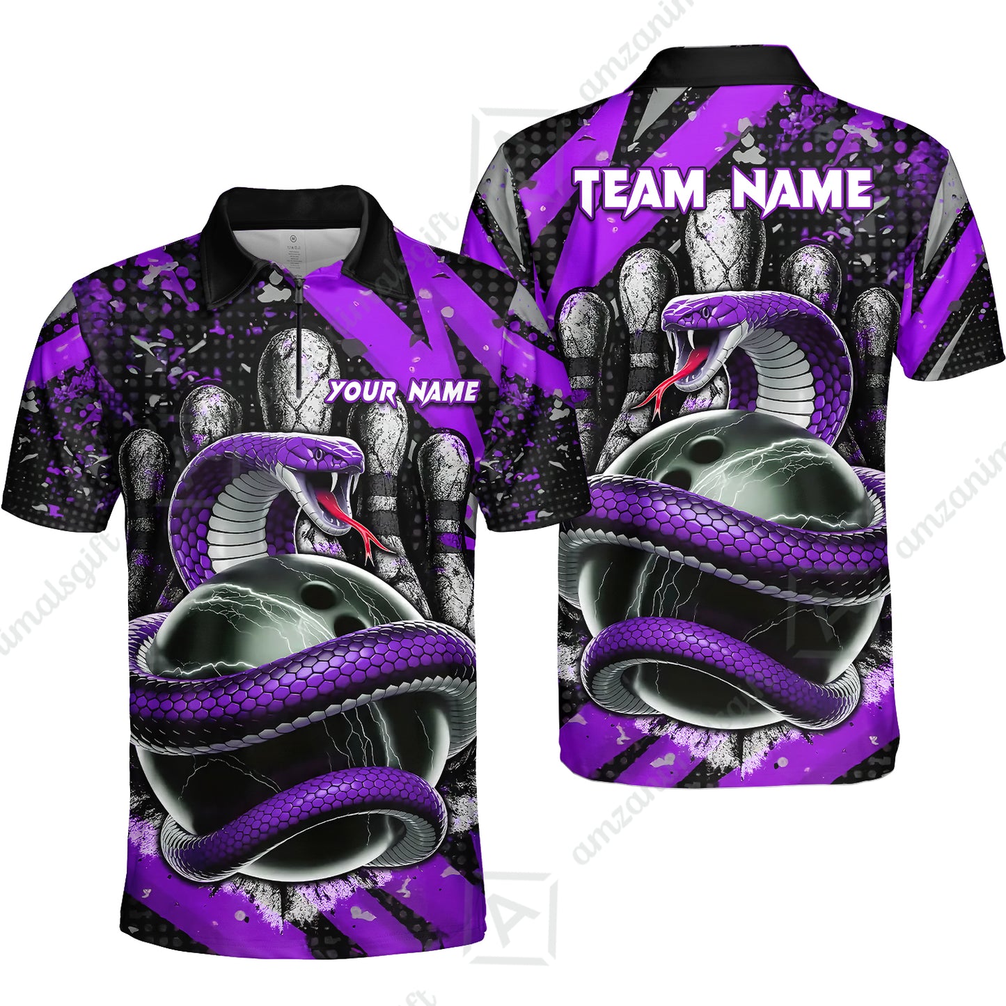 Custom Bowling Team Shirt, Bowling with King Cobra Multicolor, Bowling uniforms, King Cobra Bowling Shirt Personalized Name And Team Name