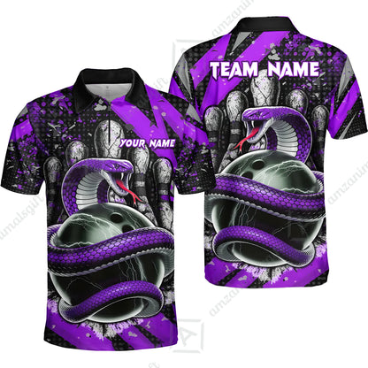 Custom Bowling Team Shirt, Bowling with King Cobra Multicolor, Bowling uniforms, King Cobra Bowling Shirt Personalized Name And Team Name