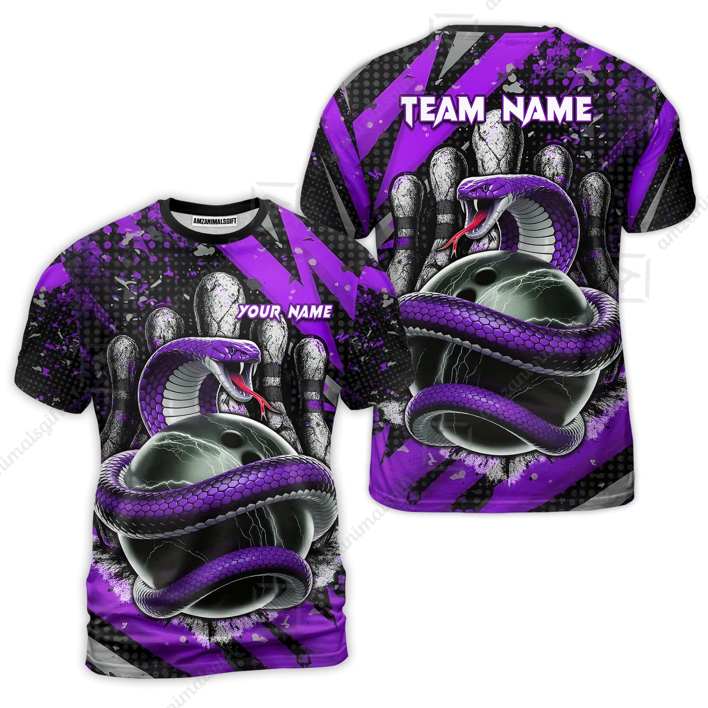 Custom Bowling Team Shirt, Bowling with King Cobra Multicolor, Bowling uniforms, King Cobra Bowling Shirt Personalized Name And Team Name