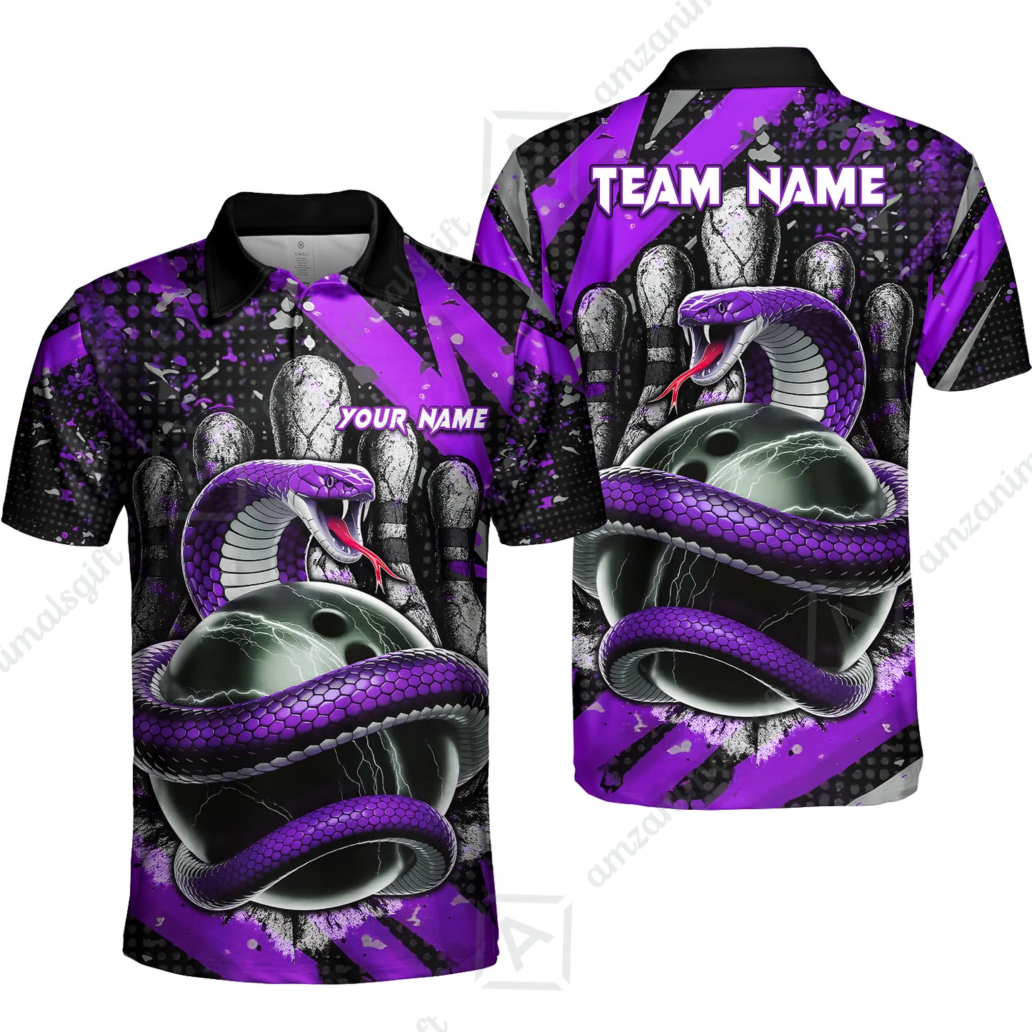 Custom Bowling Team Shirt, Bowling with King Cobra Multicolor, Bowling uniforms, King Cobra Bowling Shirt Personalized Name And Team Name