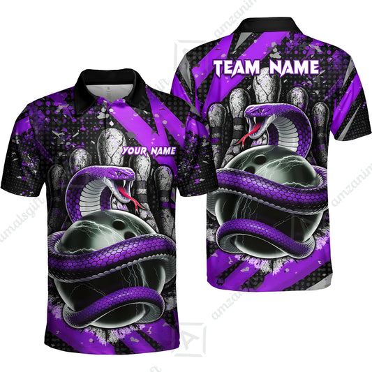 Custom Bowling Team Shirt, Bowling with King Cobra Multicolor, Bowling uniforms, King Cobra Bowling Shirt Personalized Name And Team Name