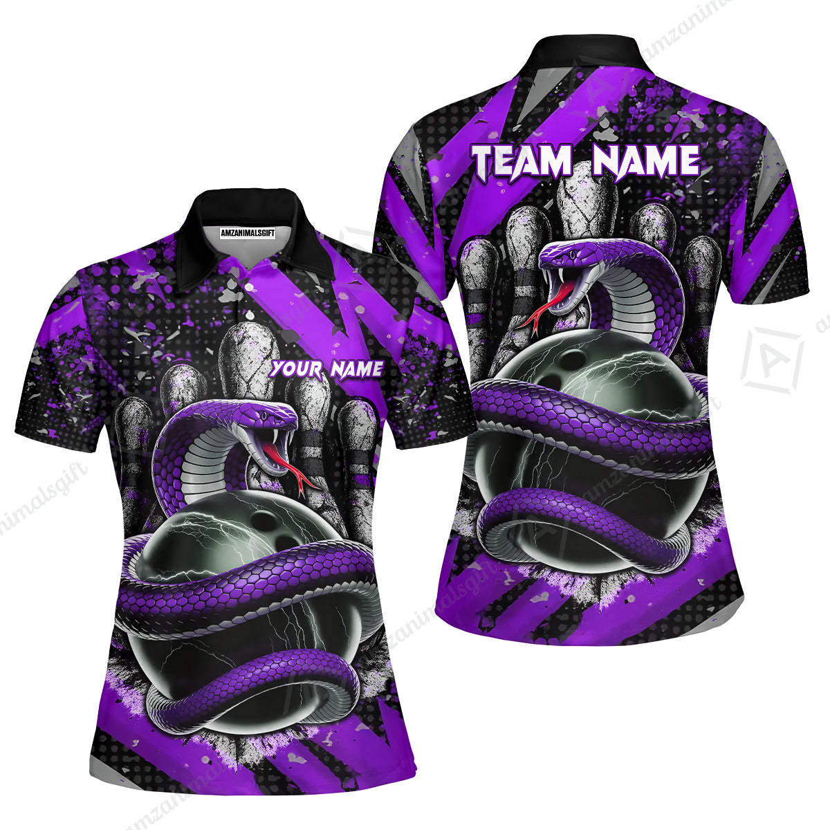 Custom Bowling Team Shirt, Bowling with King Cobra Multicolor, Bowling uniforms, King Cobra Bowling Shirt Personalized Name And Team Name