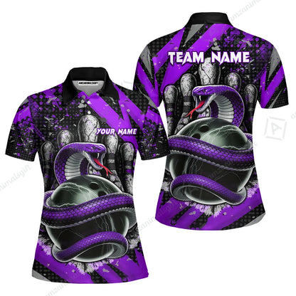 Custom Bowling Team Shirt, Bowling with King Cobra Multicolor, Bowling uniforms, King Cobra Bowling Shirt Personalized Name And Team Name