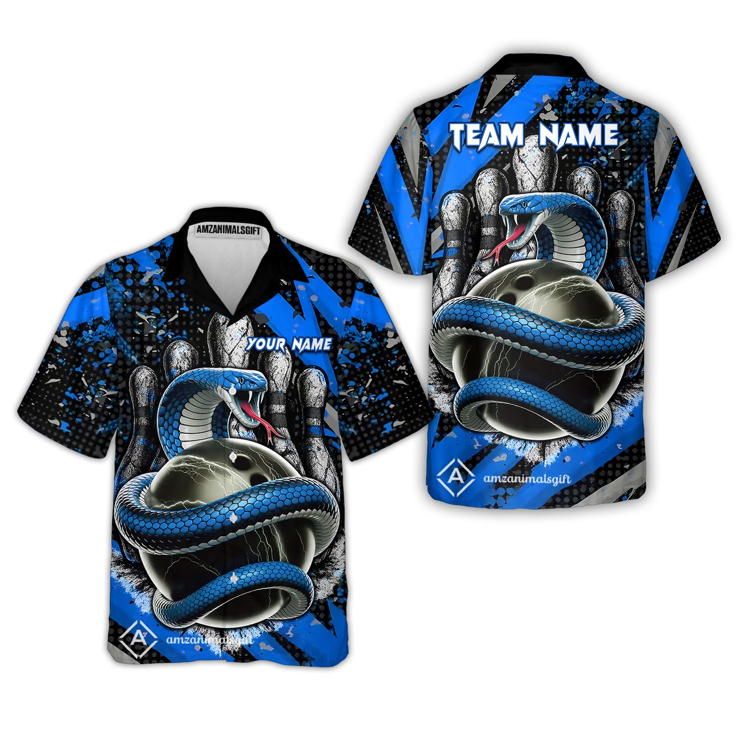 Custom Bowling Team Shirt, Bowling with King Cobra Multicolor, Bowling uniforms, King Cobra Bowling Shirt Personalized Name And Team Name