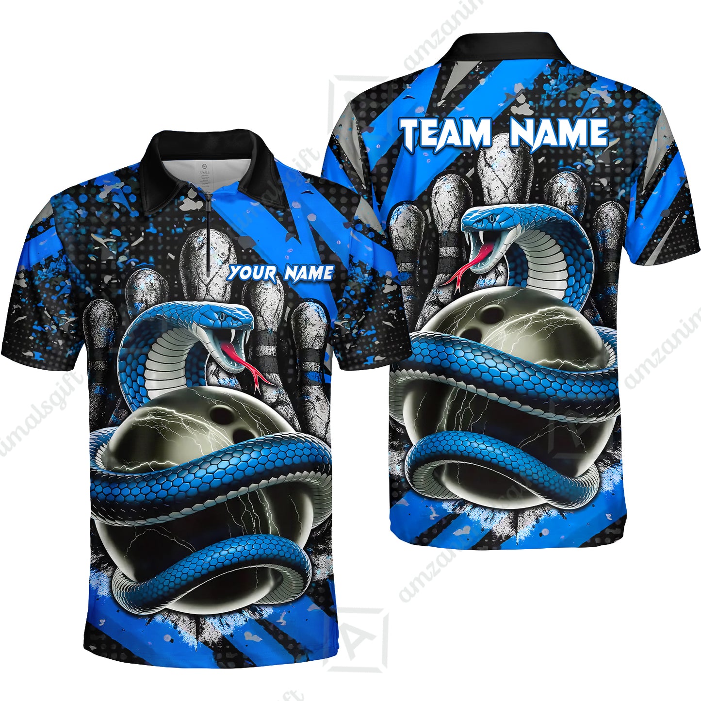 Custom Bowling Team Shirt, Bowling with King Cobra Multicolor, Bowling uniforms, King Cobra Bowling Shirt Personalized Name And Team Name