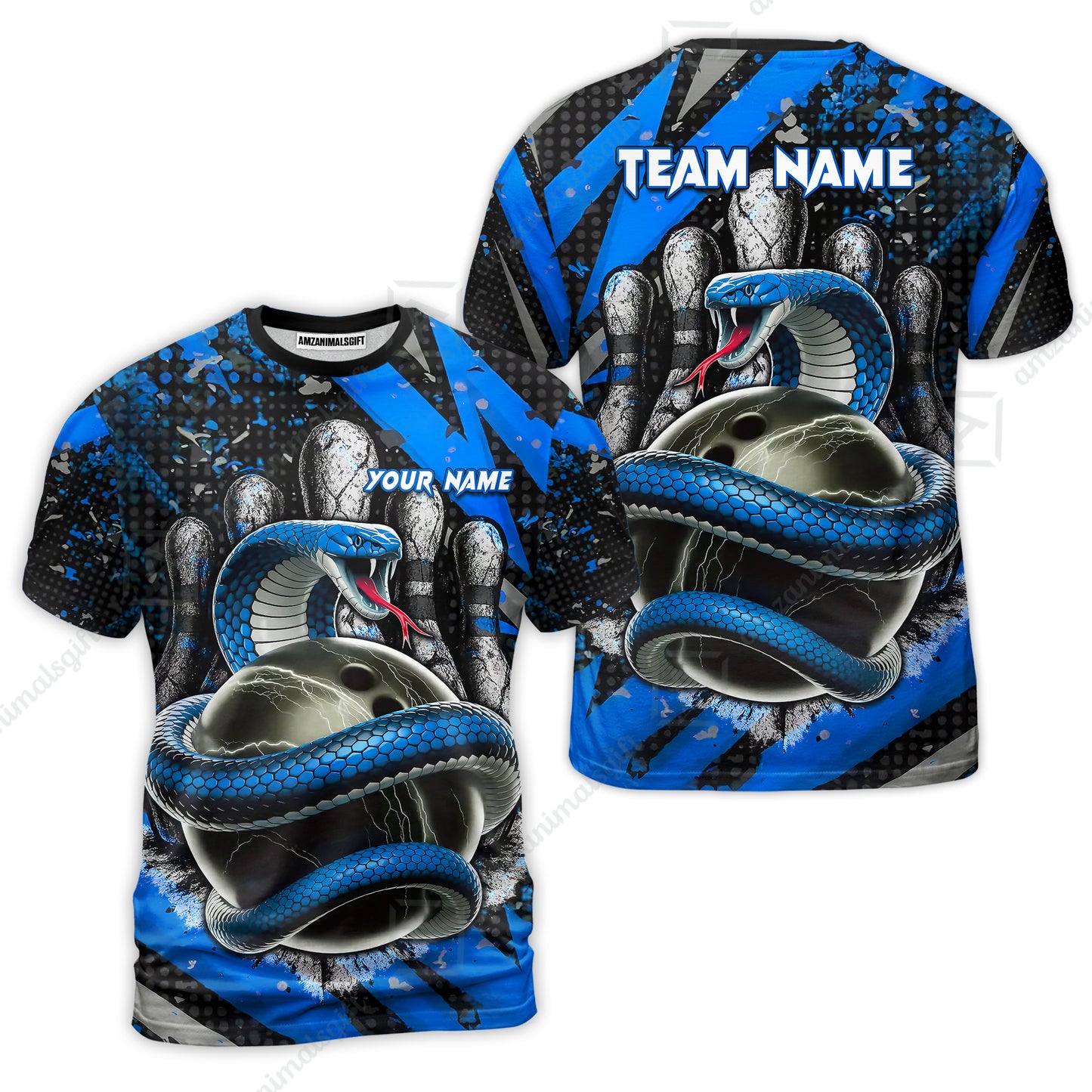 Custom Bowling Team Shirt, Bowling with King Cobra Multicolor, Bowling uniforms, King Cobra Bowling Shirt Personalized Name And Team Name