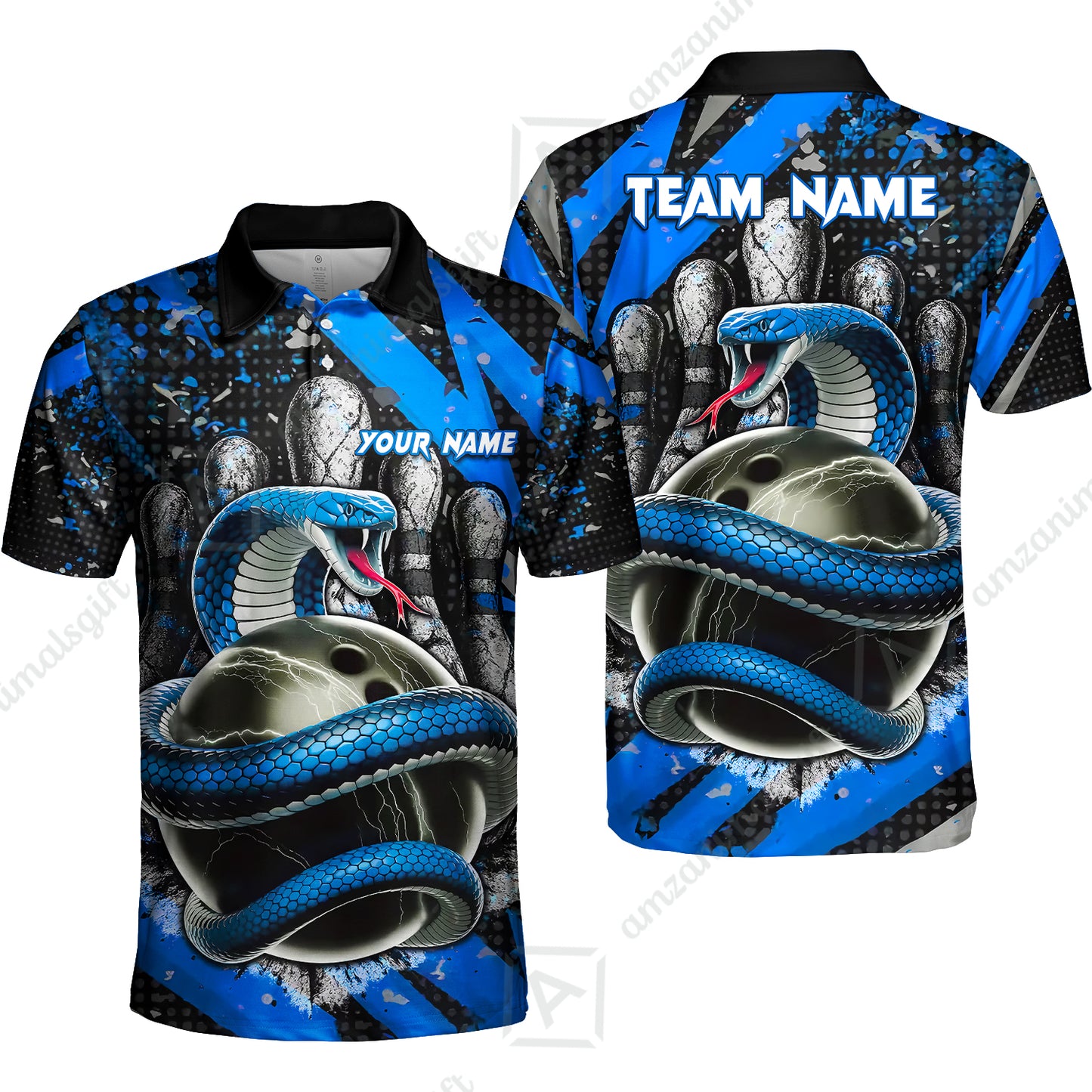 Custom Bowling Team Shirt, Bowling with King Cobra Multicolor, Bowling uniforms, King Cobra Bowling Shirt Personalized Name And Team Name
