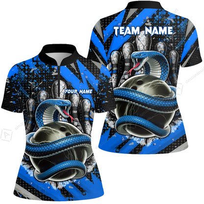 Custom Bowling Team Shirt, Bowling with King Cobra Multicolor, Bowling uniforms, King Cobra Bowling Shirt Personalized Name And Team Name