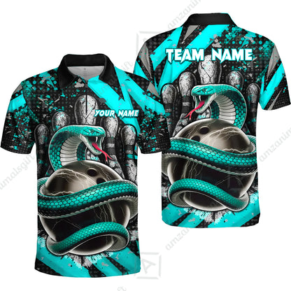 Custom Bowling Team Shirt, Bowling with King Cobra Multicolor, Bowling uniforms, King Cobra Bowling Shirt Personalized Name And Team Name