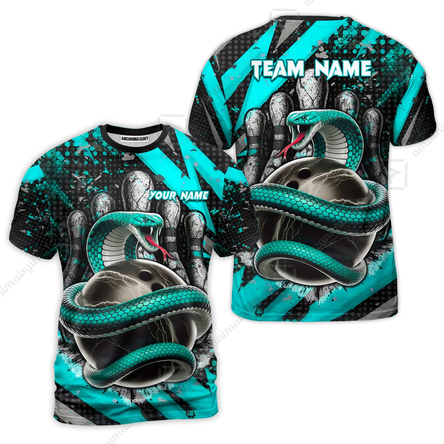 Custom Bowling Team Shirt, Bowling with King Cobra Multicolor, Bowling uniforms, King Cobra Bowling Shirt Personalized Name And Team Name