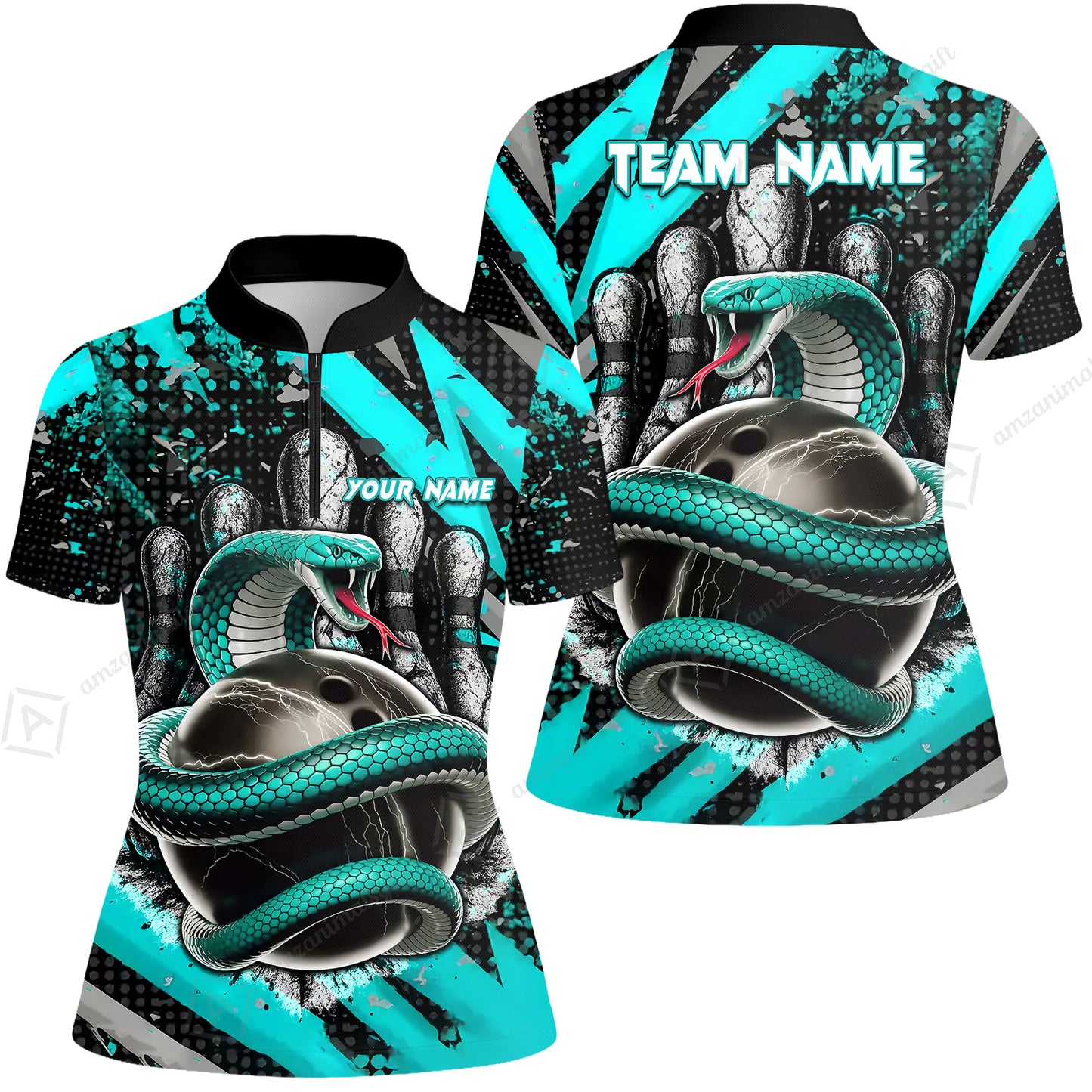 Custom Bowling Team Shirt, Bowling with King Cobra Multicolor, Bowling uniforms, King Cobra Bowling Shirt Personalized Name And Team Name