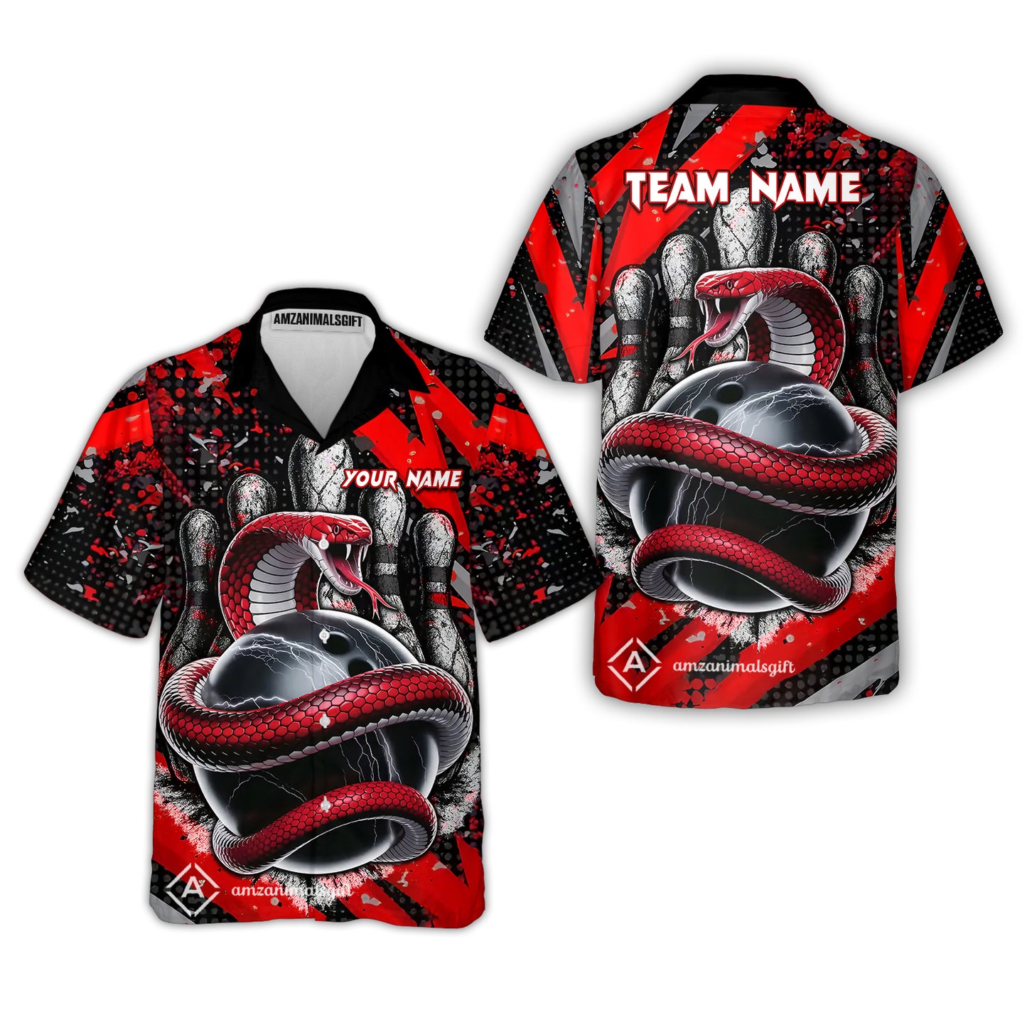 Custom Bowling Team Shirt, Bowling with King Cobra Multicolor, Bowling uniforms, King Cobra Bowling Shirt Personalized Name And Team Name
