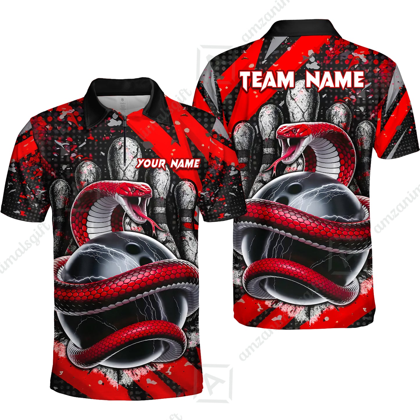 Custom Bowling Team Shirt, Bowling with King Cobra Multicolor, Bowling uniforms, King Cobra Bowling Shirt Personalized Name And Team Name