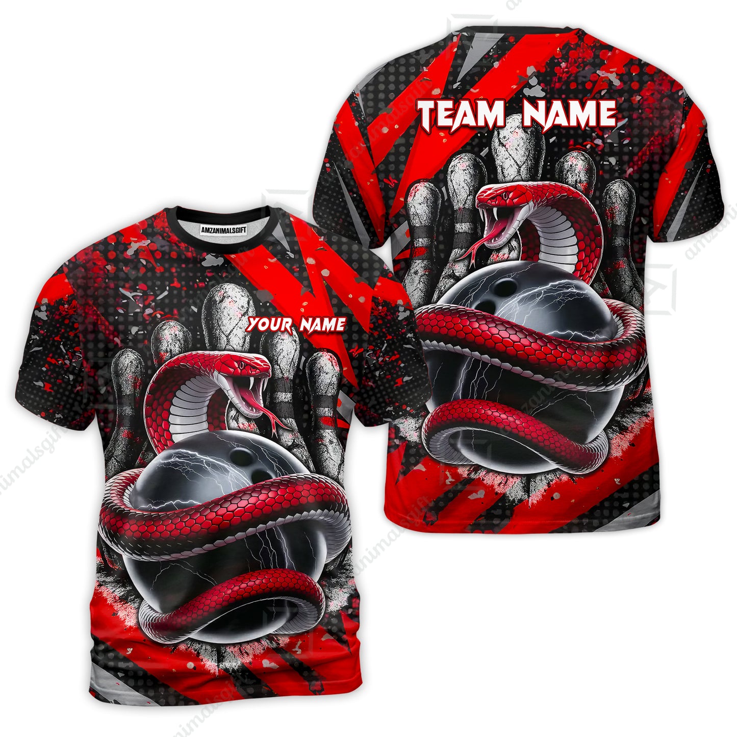 Custom Bowling Team Shirt, Bowling with King Cobra Multicolor, Bowling uniforms, King Cobra Bowling Shirt Personalized Name And Team Name