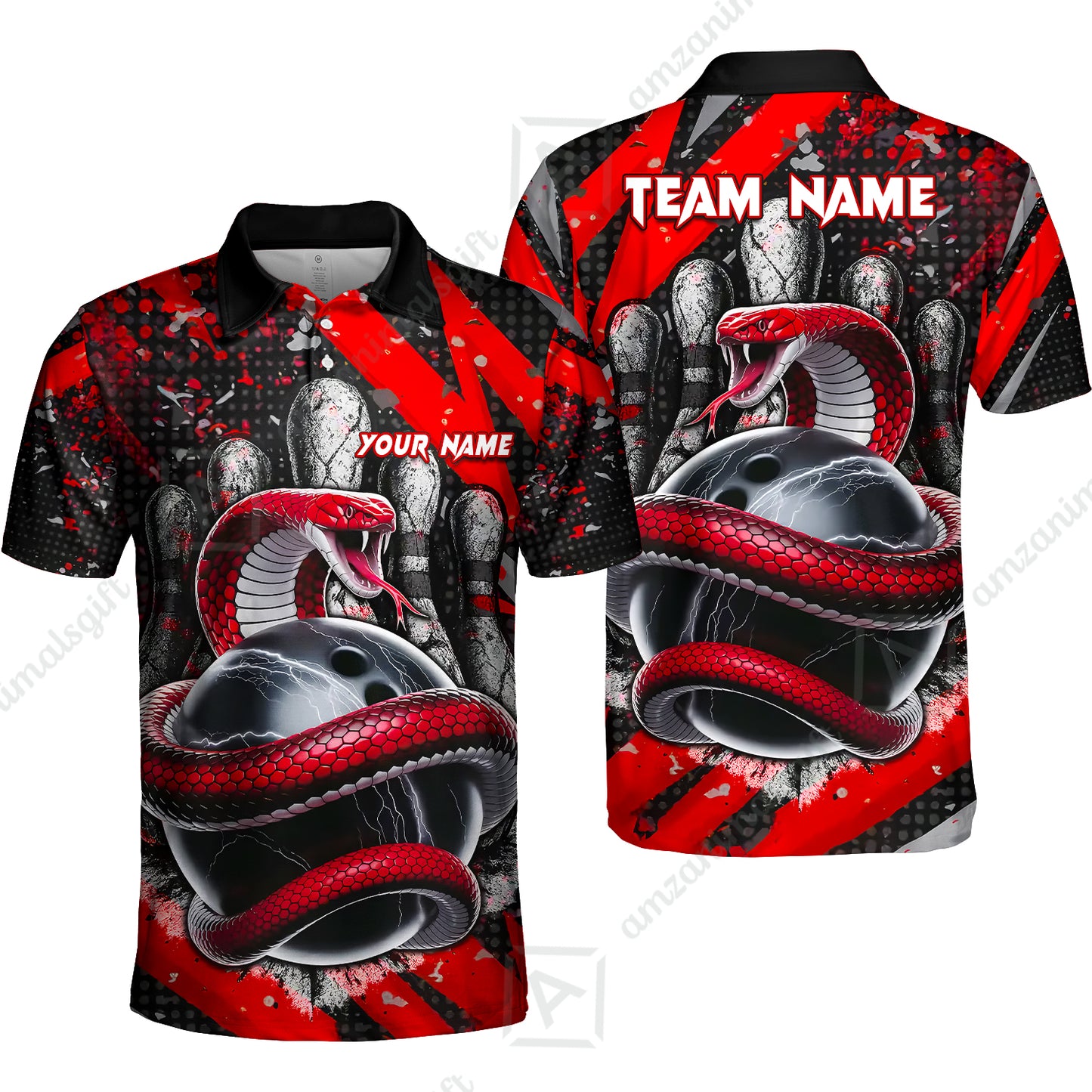 Custom Bowling Team Shirt, Bowling with King Cobra Multicolor, Bowling uniforms, King Cobra Bowling Shirt Personalized Name And Team Name