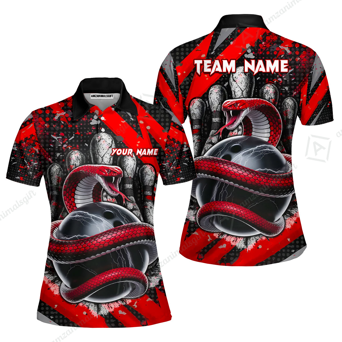 Custom Bowling Team Shirt, Bowling with King Cobra Multicolor, Bowling uniforms, King Cobra Bowling Shirt Personalized Name And Team Name
