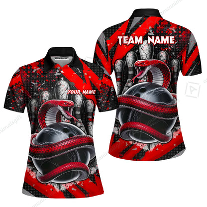 Custom Bowling Team Shirt, Bowling with King Cobra Multicolor, Bowling uniforms, King Cobra Bowling Shirt Personalized Name And Team Name