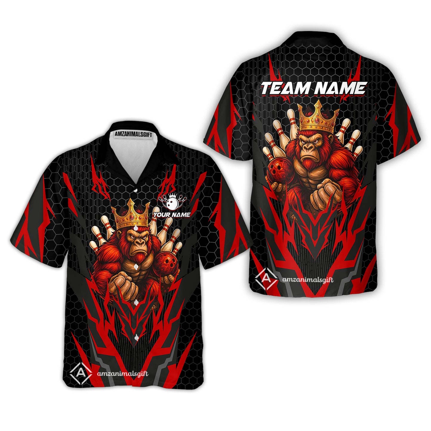 Custom Bowling Team Jerseys Polo Shirts, King Kong Bowling uniforms - Personalized Name And Team Name