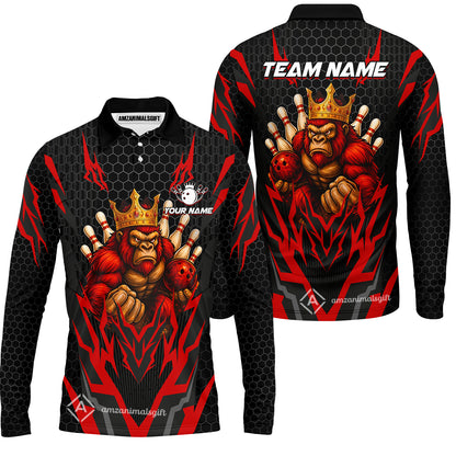Custom Bowling Team Jerseys Polo Shirts, King Kong Bowling uniforms - Personalized Name And Team Name