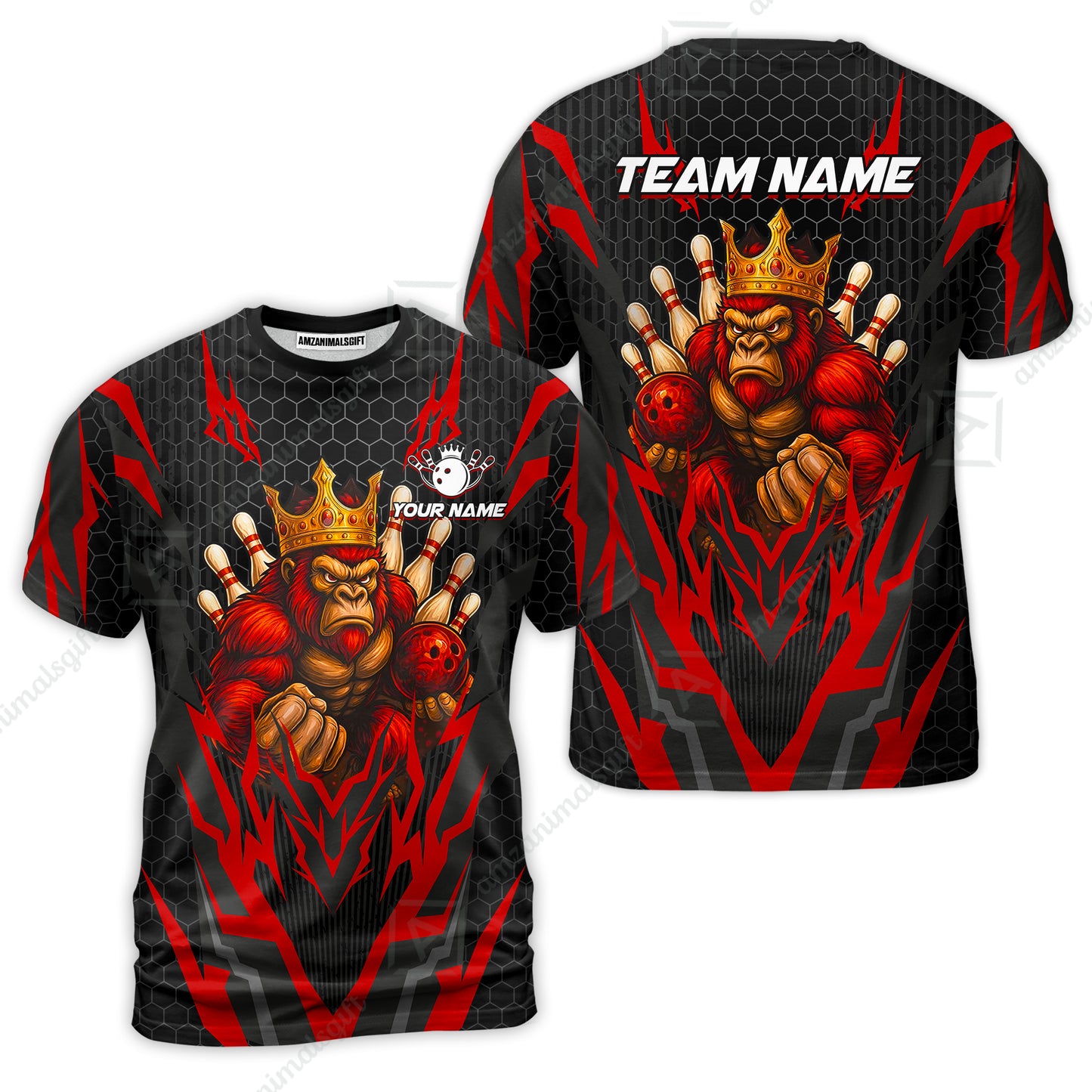 Custom Bowling Team Jerseys Polo Shirts, King Kong Bowling uniforms - Personalized Name And Team Name
