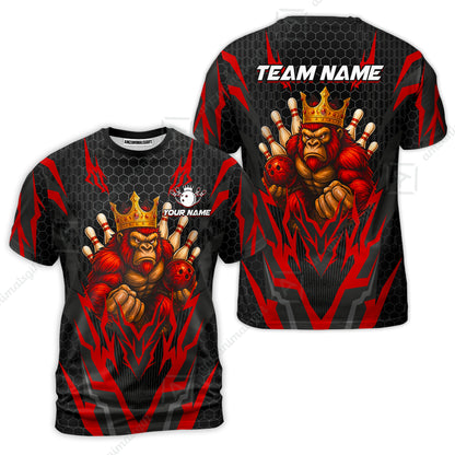 Custom Bowling Team Jerseys Polo Shirts, King Kong Bowling uniforms - Personalized Name And Team Name