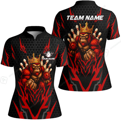 Custom Bowling Team Jerseys Polo Shirts, King Kong Bowling uniforms - Personalized Name And Team Name