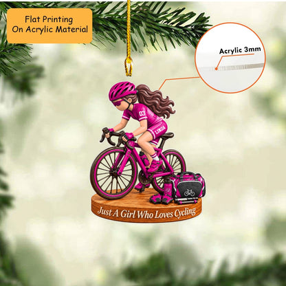 Personalized Cycling Christmas Flat Printed Acrylic Ornament, Road Biking Action Setup, Custom Ornament Christmas Gift, Keychain Cycling, Car Ornament Cycling