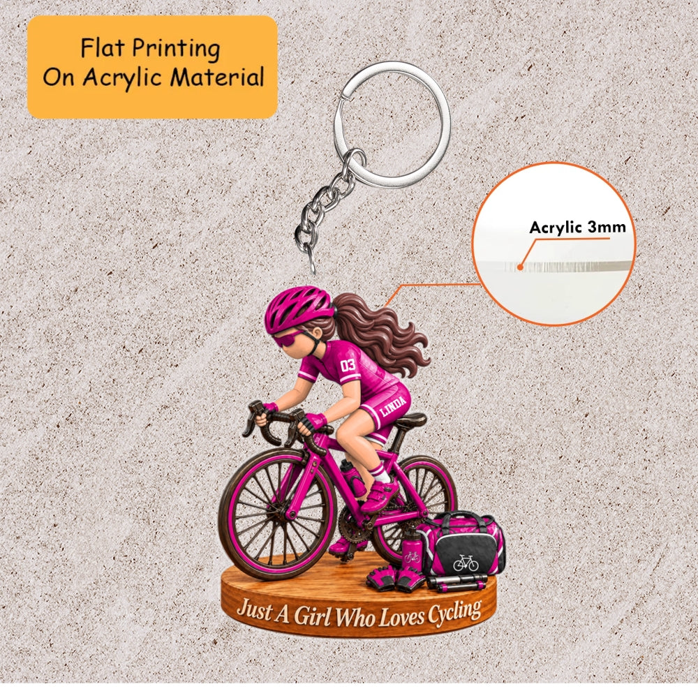 Personalized Cycling Christmas Flat Printed Acrylic Ornament, Road Biking Action Setup, Custom Ornament Christmas Gift, Keychain Cycling, Car Ornament Cycling