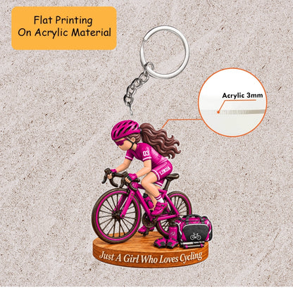Personalized Cycling Christmas Flat Printed Acrylic Ornament, Road Biking Action Setup, Custom Ornament Christmas Gift, Keychain Cycling, Car Ornament Cycling