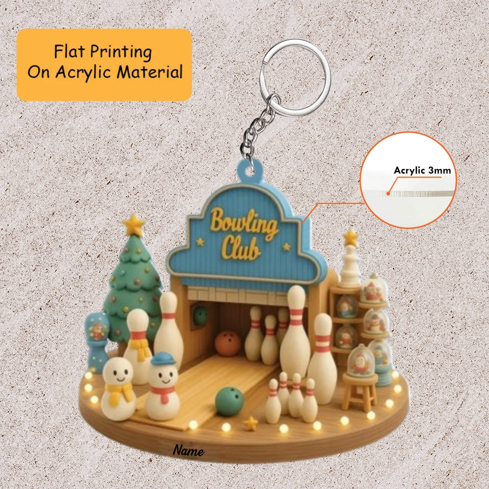 Personalized Bowling Club Christmas Ornament,Christmas Keychain, Car Ornament, Christmas Ornament Gifts
