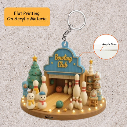 Personalized Bowling Club Christmas Ornament,Christmas Keychain, Car Ornament, Christmas Ornament Gifts