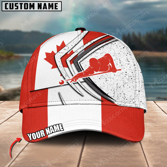 Customized Billiard Cap, Billiard Pool Canadian Flag Pool Shooter Personalized Name 3D Hats, Best Billiard Pool Hat For Billiard Players