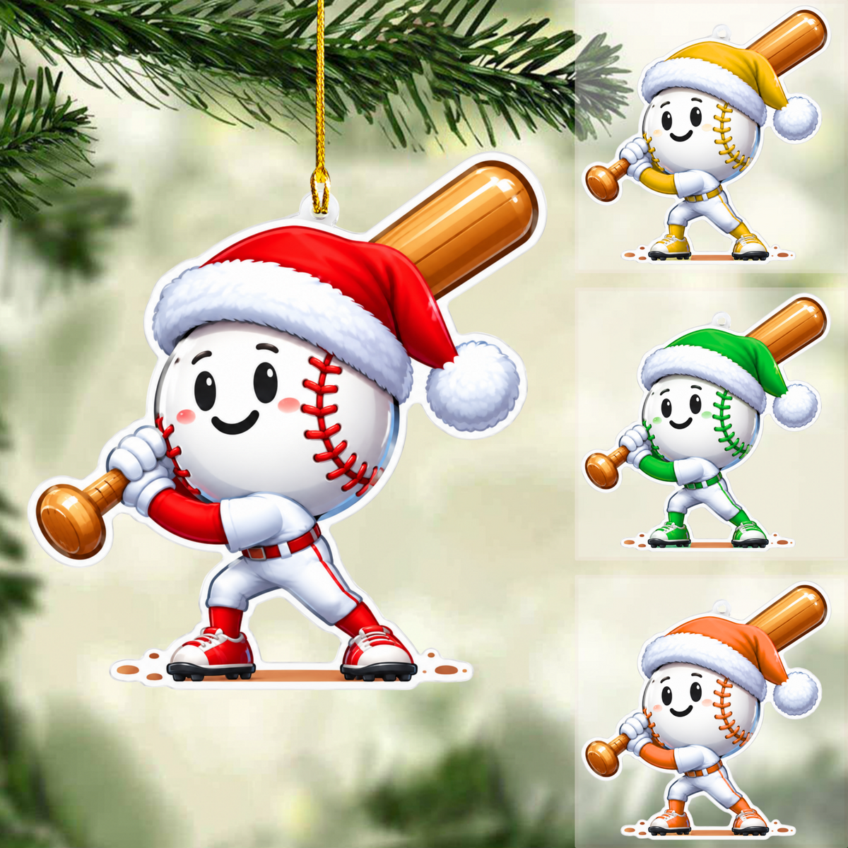 Personalized Baseball Christmas Ornament, Baseball Ready, Custom Ornament Christmas Gift, Keychain Baseball, Car Ornament Baseball