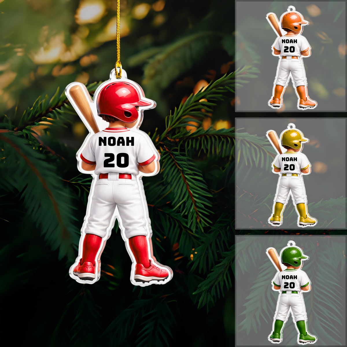 Personalized Baseball Christmas Ornament, Baseball Chibi Player, Custom Ornament Christmas Gift, Keychain Baseball, Car Ornament Baseball
