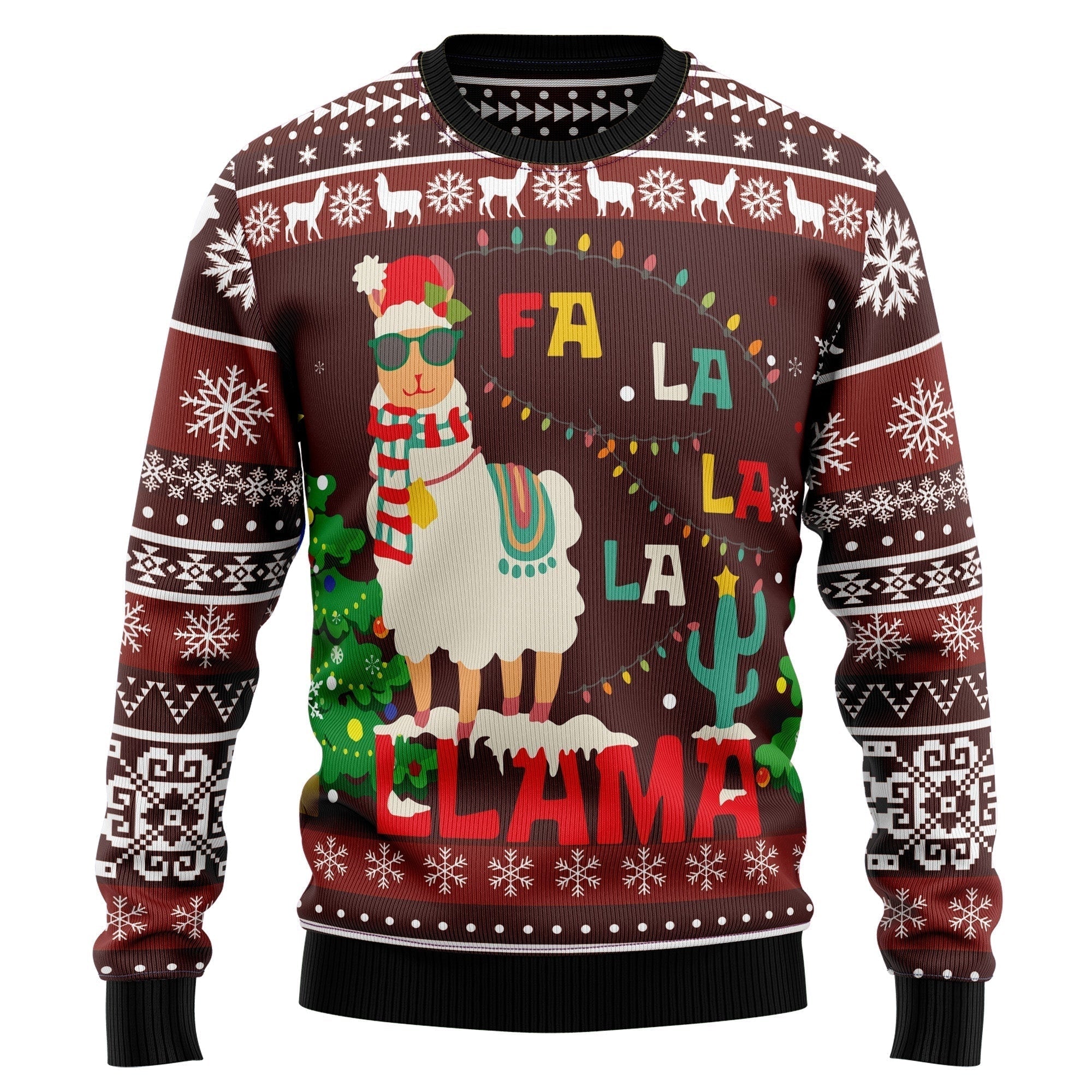 Llama Santa Falalala Ugly Christmas Sweater, Perfect Gift and Outfit For Christmas, Winter, New Year Of Llama Lovers