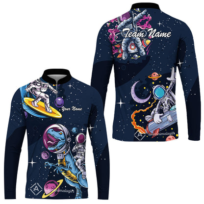 Customized Bowling Unisex Polo Shirt, Seraphic Galaxy Astronaut, Bowling Uniforms, Personalized Name And Team Name