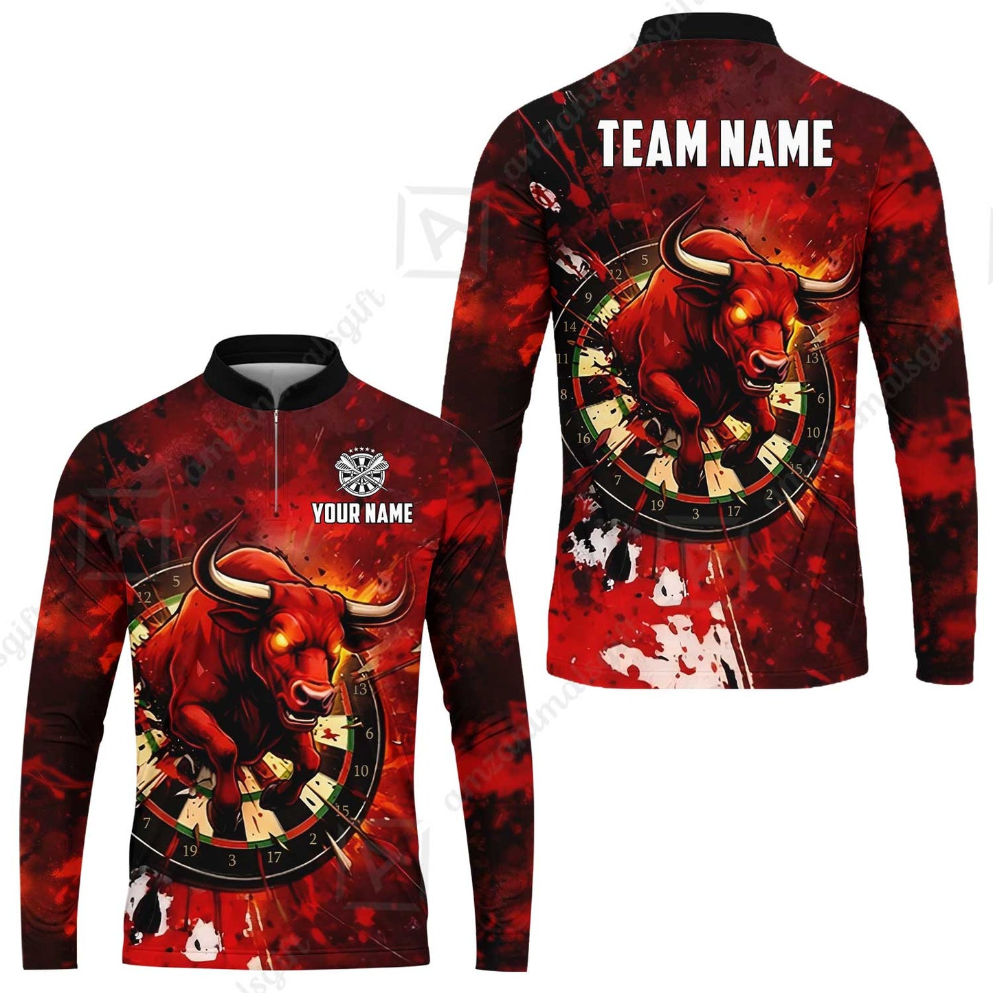 Custom Darts Team Jersey, Personalized Raging Bull Jersey Shirt For Players With Name & Team Name