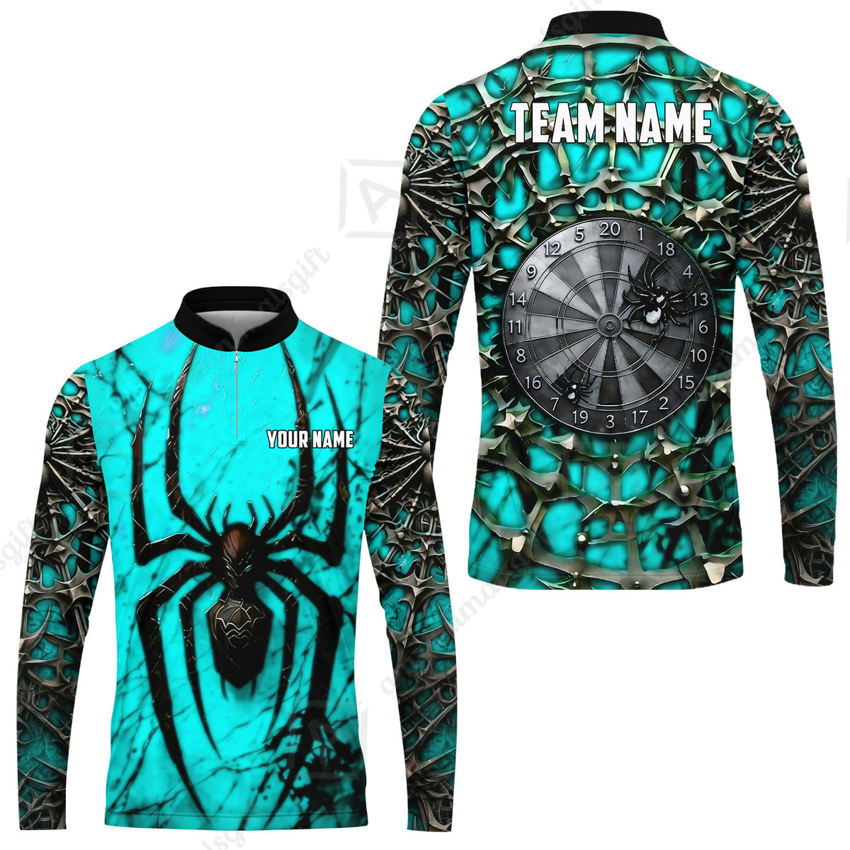 Custom Darts Jersey Polo Shirt, Gothic Widow Spiderweb, Custom Dart Jersey Team Shirt For Players With Name & Team Name
