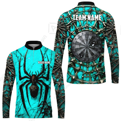 Custom Darts Jersey Polo Shirt, Gothic Widow Spiderweb, Custom Dart Jersey Team Shirt For Players With Name & Team Name
