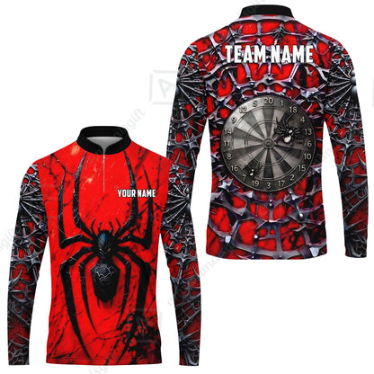 Custom Darts Jersey Polo Shirt, Gothic Widow Spiderweb, Custom Dart Jersey Team Shirt For Players With Name & Team Name