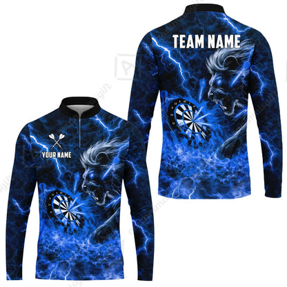 Custom Darts Team Jersey, Personalized Lightning Lion Jersey Shirt For Players With Name & Team Name