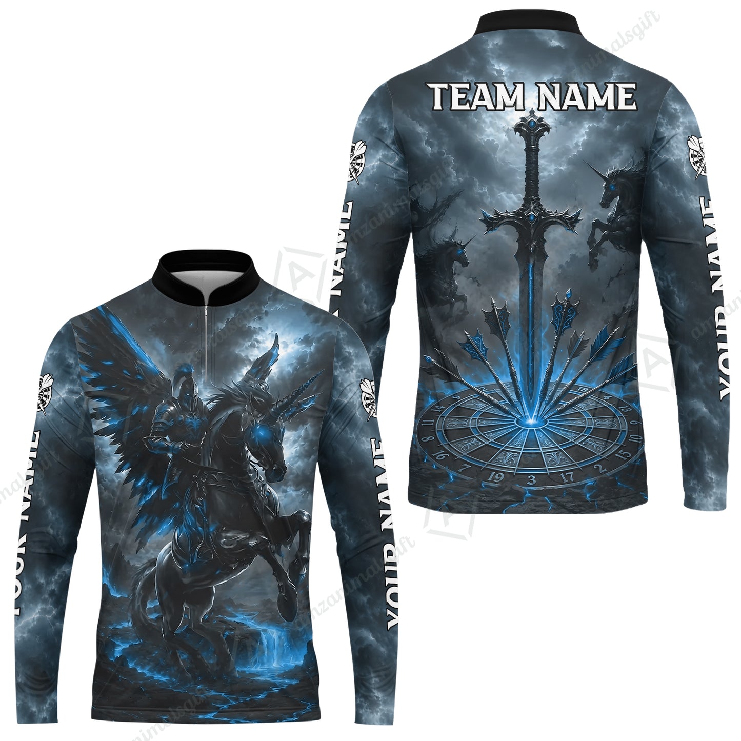Long Sleeve Jersey Shirt||Blue