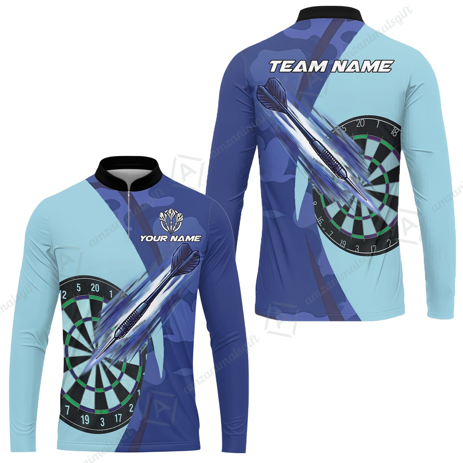 Long Sleeve Jersey Shirt||Blue