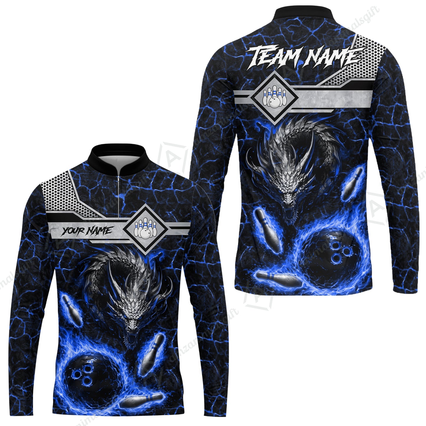 Long Sleeve Jersey Shirt||Blue